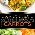 Sesame Maple Glazed Brussels Sprouts and Carrots by Sonia! The Healthy Foodie | Recipe on thehealthyfoodie.com