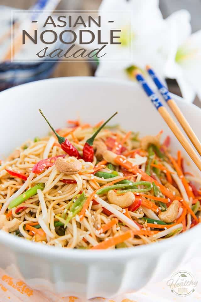 Peanut Butter Sesame Asian Noodle Salad by Sonia! The Healthy Foodie | Recipe on thehealthyfoodie.com