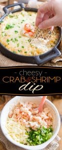 Indulge in a good way with this Cheesy Crab & Shrimp Dip! If you are a lover of everything cheese and seafood, you'll want to bathe in this!