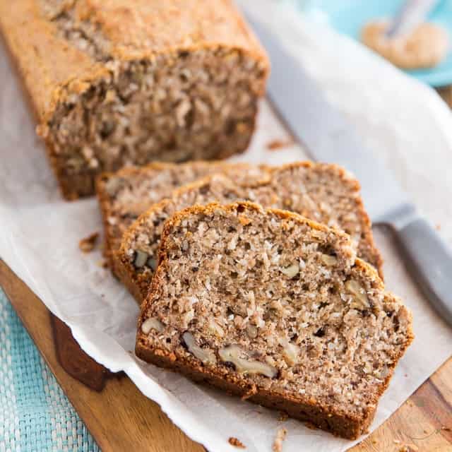 Sugar Free Coconut Banana Bread • The Healthy Foodie