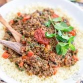 Ground Lamb Eggplant Tomato Skillet by Sonia! The Healthy Foodie