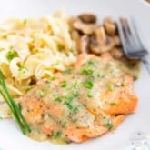 Oven Roasted Salmon with Mustard and Chive Sauce by Sonia! The Healthy Foodie | Recipe on thehealthyfoodie.com