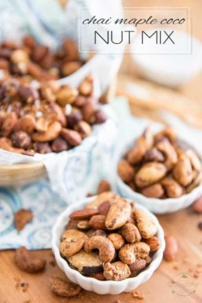 A nutritious blend of nuts and coconut, deliciously flavored with Chai Spice and Maple Syrup, this Chai Maple Coco Nut Mix makes for a perfect little afternoon pick-me-upper or awesome munchies for your guests...
