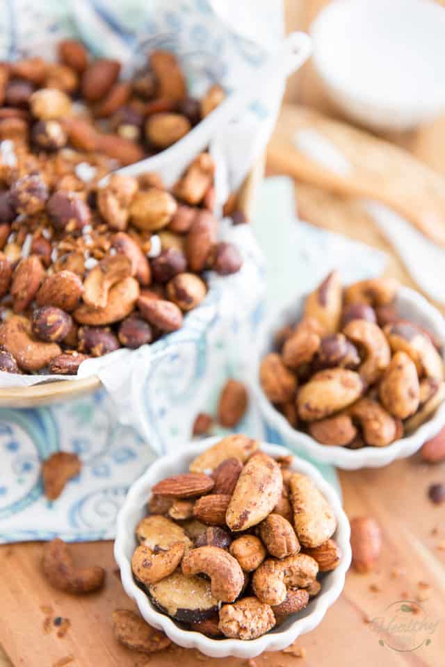 A nutritious blend of nuts and coconut, deliciously flavored with Chai Spice and Maple Syrup, this Chai Maple Coco Nut Mix makes for a perfect little afternoon pick-me-upper or awesome munchies for your guests... 