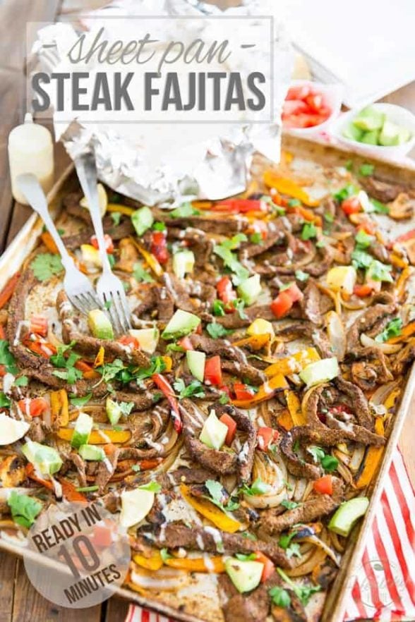 Sheet Pan Steak Fajitas Ready In 10 Minutes • The Healthy Foodie