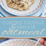 Nothing quite beats a comforting bowl of warm oatmeal on a cold winter morning... except maybe a bowl of warm Toasted Coconut and Almond Oatmeal! Try it once, I swear that breakfast will never be the same!