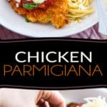This Chicken Parmigiana is proof that Comforting food doesn't necessarily have to be bad for you... serve it with a side of your favorite pasta to keep with the classic, or opt for sauteed veggies or a green salad for an even lighter version!