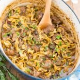 Braised slowly with love in a Dutch oven, chock full of melt-in-your-mouth tender chunks of lamb meat and large pieces of mushroom, brought together by a rich and crazy tasty dark beer sauce, this Lamb and Mushroom Ragu truly is as hearty and comforting as can be!
