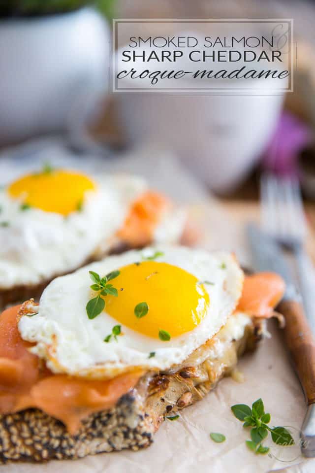 Ready in mere minutes, these Smoked Salmon and Sharp Cheddar Croque-Madame make for a super quick and easy, yet super elegant and delicious breakfast. 