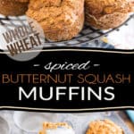 Deliciously spiced and just sweet enough, these Whole Wheat Spiced Butternut Squash Muffins are made with nothing but wholesome ingredients and contain no refined sugar whatsoever. Bet you'll have a hard time believing that when you bite into one - they're just way too good to be that healthy!