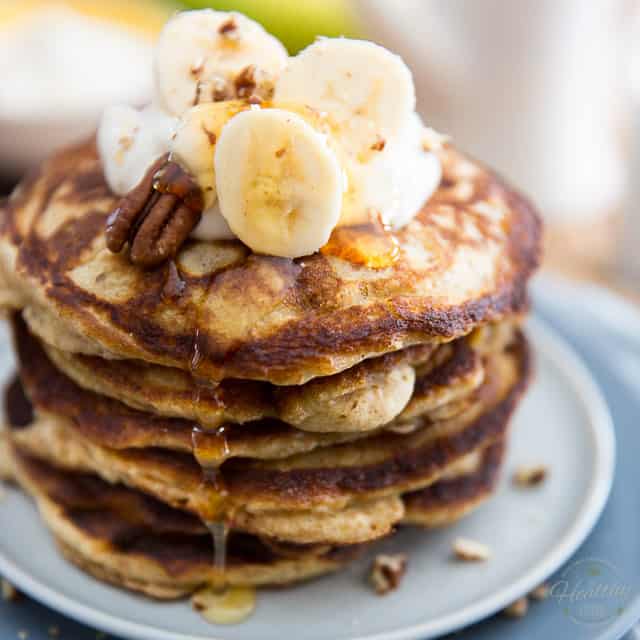 Banana Buttermilk Pancakes • The Healthy Foodie