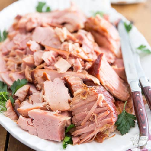 Slow Cooker Maple and Beer Smoked Ham • The Healthy Foodie