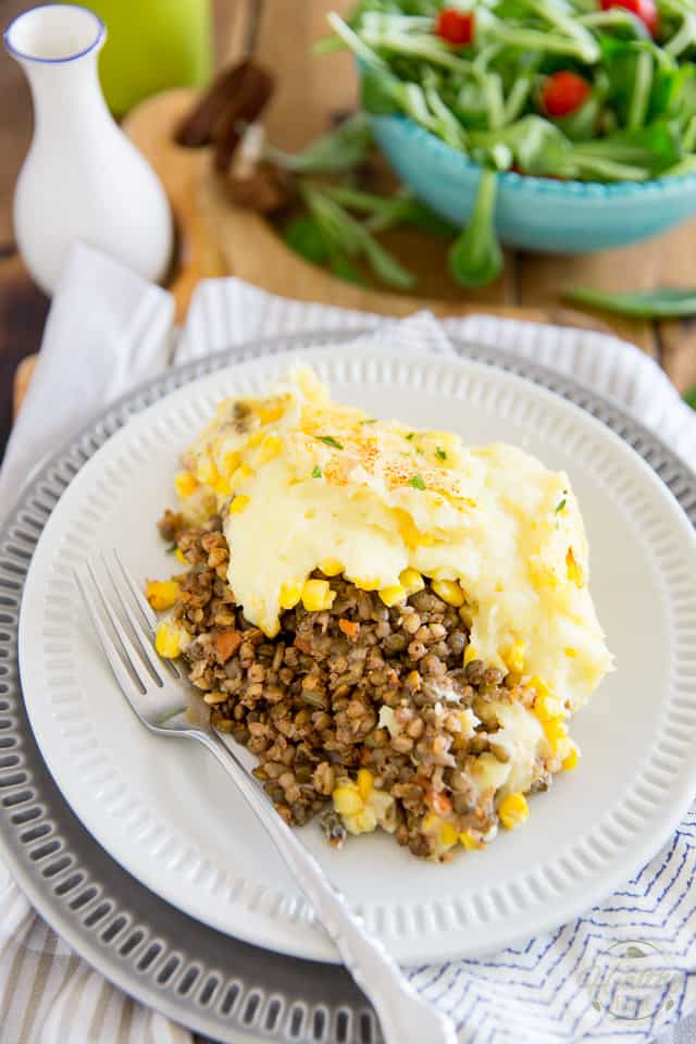 A meatless version of a timeless classic, this Vegetarian Cottage Pie has so much to offer in the flavor and texture departments, you'll probably like it better than the real thing! A perfect solution for your meatless Friday dinners that even the hardcore meat lovers will totally fall for.