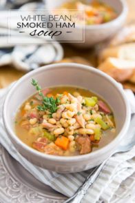 This White Bean and Smoked Ham Soup is as hearty and nutritious as can be! The perfect way to warm you up on a chilly day, or to use up your leftover ham!