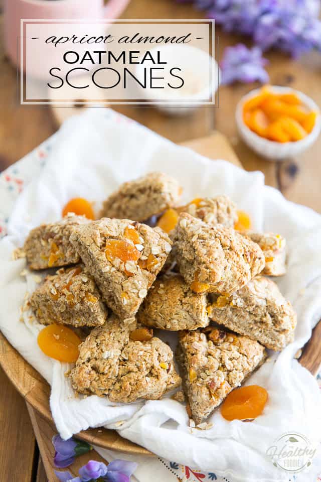Not only are these Apricot Almond Oatmeal Scones absolutely delicious, they're also super good for you. And contrary to what you may think, they really don't take that long at all to make, either! They're perfect for breakfast, or for a quick snack!