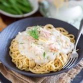 Chunks of salmon, slices of eggs, a hint of fresh dill, all brought together by a rich and creamy... cauliflower sauce, this dairy free Creamy Egg and Salmon Pasta might seem super indulgent, but it's loaded with all the good stuff that'll do your body good!