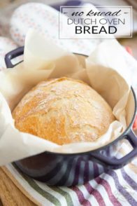Not only is this No Knead Dutch Oven Bread the easiest bread you'll ever bake, it's also one of the best you'll ever eat! It's melt-in-your mouth soft on the interior with a super crispy, crunchy, almost flaky crust and tons of flavor, to boot! So good, a little butter is all it needs...