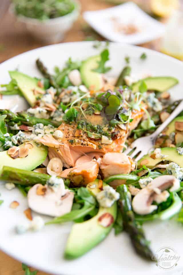 Who says cooking for one needs to be uninspiring? Quick and easy to make, this restaurant worthy Grilled Salmon Blue Cheese Salad is so good, you'll wish you were eating alone more often!