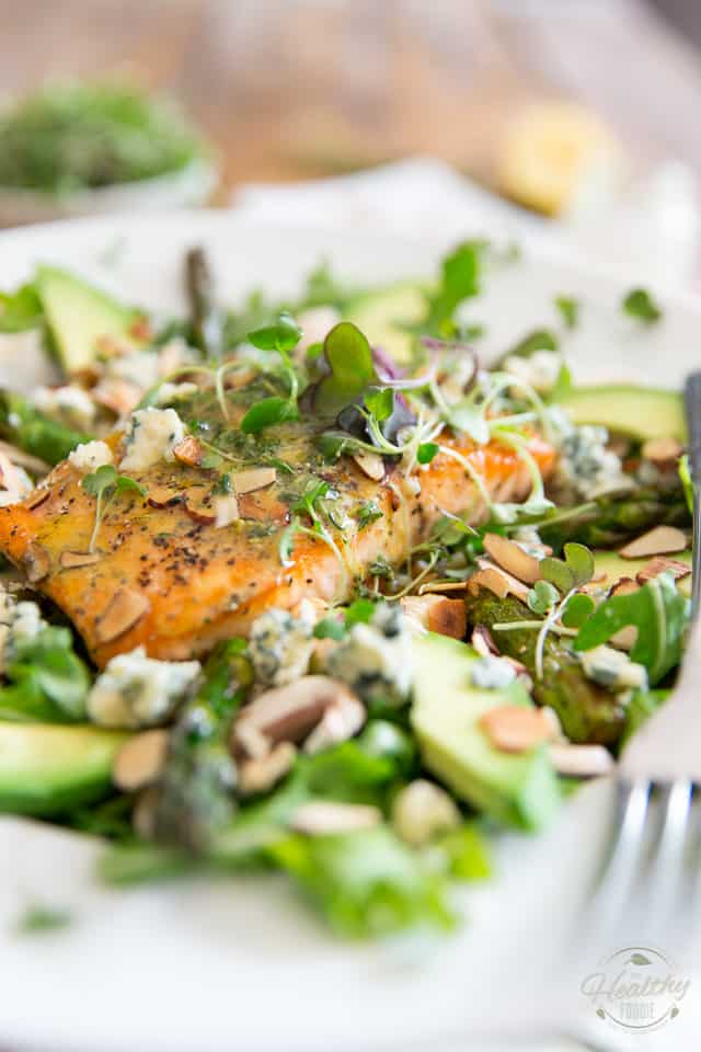 Who says cooking for one needs to be uninspiring? Quick and easy to make, this restaurant worthy Grilled Salmon Blue Cheese Salad is so good, you'll wish you were eating alone more often!
