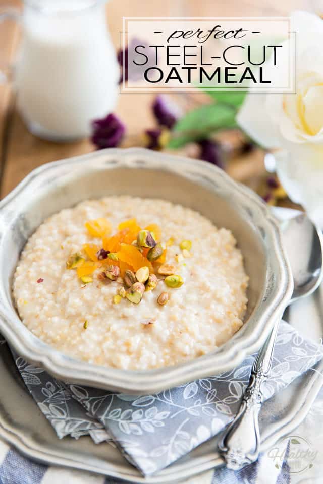 Steel-Cut Oatmeal is nutty, crunchy, chewy and creamy all at once! It's the perfect picker-upper to comfort you on a cold, brisk winter morning, or on any dark, chilly and rainy day! Try it on its own, or garnished with your favorite toppings! 