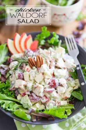 Here's a very unique and intriguing take on the classic Chicken Waldorf Salad, loaded with all kinds of tasty morsels of chicken, avocado, grapes, apples and celery, a handful of nuts, all generously coated in a creamy, tangy goat cheese dressing!