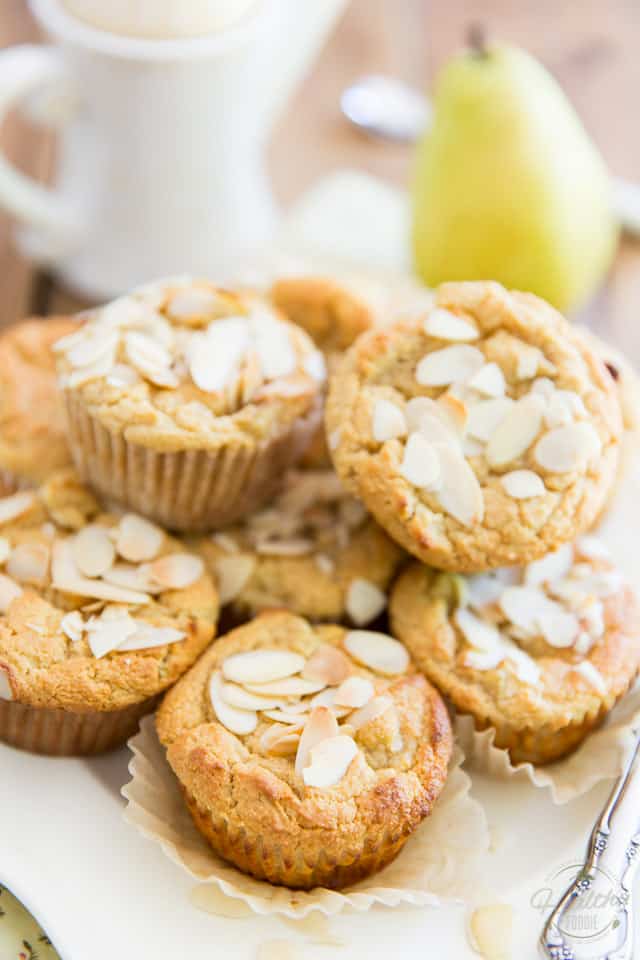Free of gluten and refined sugar, these Honey Almond Pear Muffins are filled with wholesome ingredients and make for the perfect good-for-you snack or breakfast on the go! 