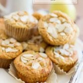 Free of gluten and refined sugar, these Honey Almond Pear Muffins are filled with wholesome ingredients and make for the perfect good-for-you snack or breakfast on the go!