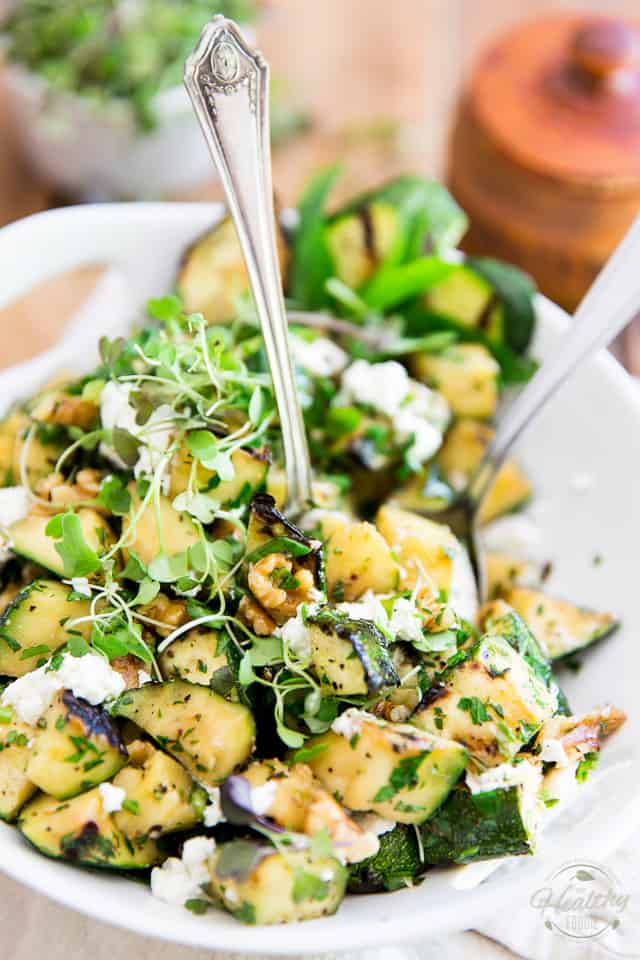 Buried under zucchini? This Grilled Zucchini Salad sure is a different and tasty way to make good use of them! In fact, it'll probably have you want to go out and get more! 