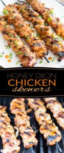 These Honey Dijon Chicken Skewers are crazy tender and juicy, super tasty with a little bit of a kick... and they're very easy to make, too! Why not throw them on the grill today?