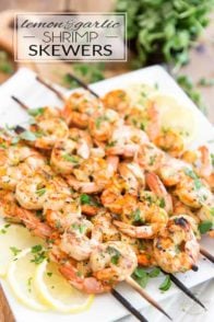 Take your shrimp to the next level with these quick and easy but oh so tasty Lemon Garlic Shrimp Skewers. They will be your grill's best friend this summer!