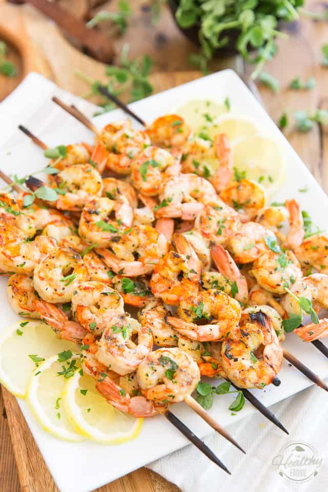 Take your shrimp to the next level with these quick and easy but oh so tasty Lemon Garlic Shrimp Skewers. They will be your grill's best friend this summer!