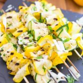 These Zucchini Ribbon Skewers are so elegant and pretty to look at, even non zucchini lovers are going to be all over them!