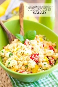 Filled with all kinds of good-for-you ingredients, this Mediterranean Couscous Salad is as quick and easy to make as it is nutritious and delicious to eat!