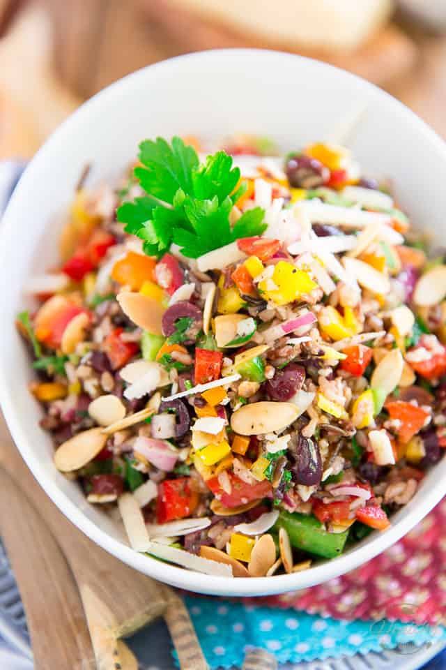 As tasty as it is colorful, filled with all kinds of nutritious ingredients, this Bell Pepper Wild Rice Salad makes for a perfect side dish or light vegetarian meal! 
