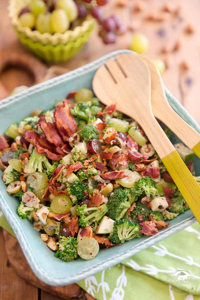 You won't believe the amount of flavor that this Broccoli Grape Salad boasts under its hood! In fact, it tastes so good, you'll have a hard time believing that it also happens to be good for you! And broccoli might very well become your new favorite veggie. 