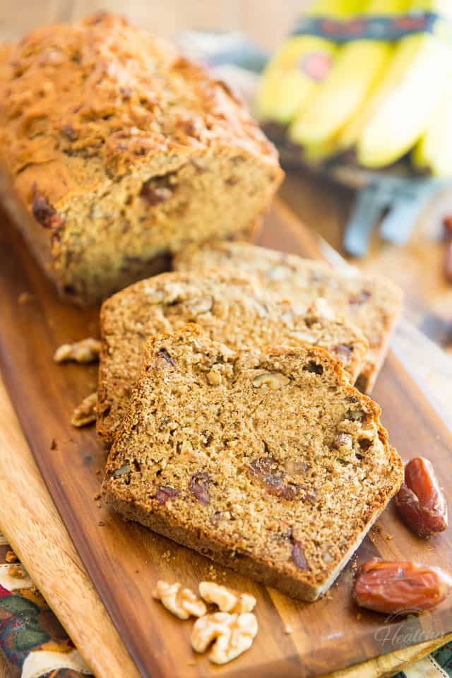 Sweetened with nothing but bananas, apple sauce and dates, this wholesome No Sugar Added Whole Wheat Banana Bread might very well become your new go to recipe! I know it's become mine! 