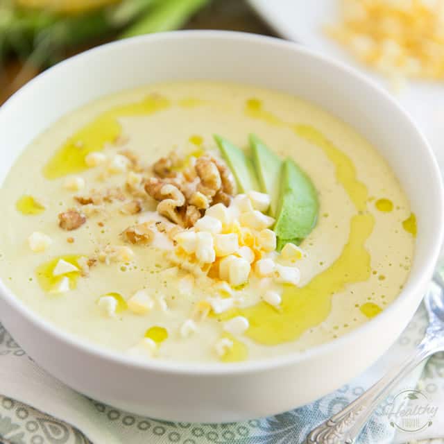 Quick Raw Corn Chowder • The Healthy Foodie