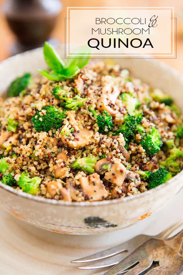 Delicious warm or cold, this Broccoli and Mushroom Quinoa makes for a delicious accompaniment to just about any meal... or, add a little bit of protein to instantly turn it into a complete meal! 