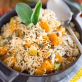 This Butternut Squash and Apple Autumn Rice is a very simple dish with an unpretentious autumnal flavor profile that can be enjoyed either as a side dish or as a hearty vegan meal.
