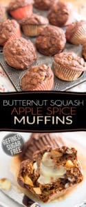 Despite them being made with nothing but wholesome ingredients and containing no refined sugar whatsoever, these Butternut Squash Apple Spice Muffins taste so delicious, you'll never believe how healthy they actually are!