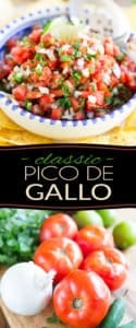 Pico de Gallo is a crazy tasty yet super simple Mexican salsa made from chopped tomatoes, onion, cilantro, fresh jalapenos, salt, and lime juice. Serve it with tortillas or sprinkle liberally on all your favorite foods!