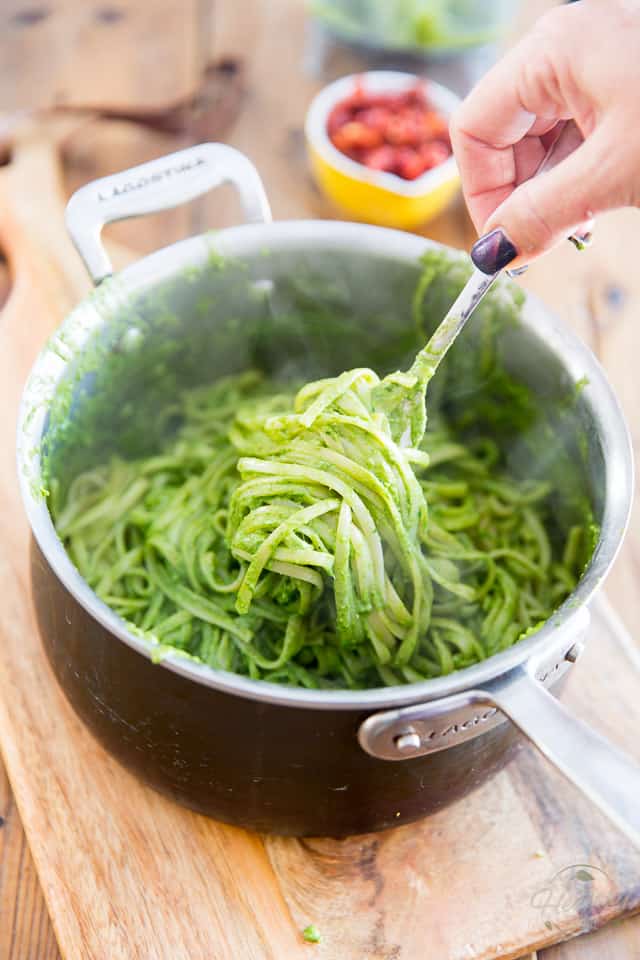Arugula Pesto Linguine by Sonia! The Healthy Foodie | Recipe on thehealthyfoodie.com