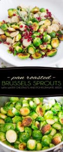 Looking for a fun, festive and delicious yet super healthy side dish? Look no further! These Pan Roasted Brussels Sprouts with Water Chestnuts and Pomegranate Seeds are sure to be a hit!