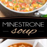 Loaded with all kinds of healthy vegetables and hearty beans, simmered in a rich, herby tomato broth, this Vegan Minestrone Soup is the perfect hearty meal to warm you up, inside and out! .