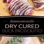 This Homemade Dry Cured Duck Prosciutto is an interesting spin on traditional prosciutto that can be easily made at home with only a few simple ingredients. No special equipment required!