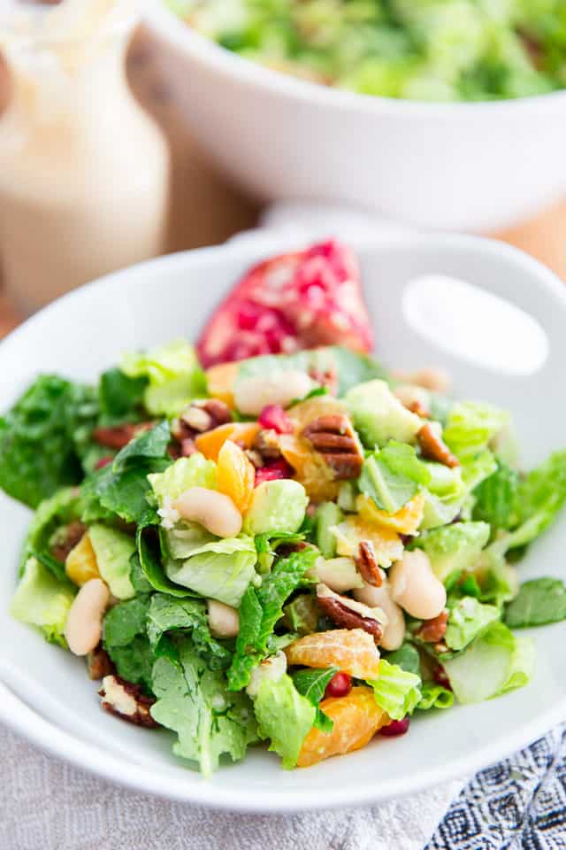 Loaded with nothing but good for you, wholesome ingredients, this White Bean Pomegranate Salad with Tangy Mustard Dressing is so delectable, you won't want to stop eating it!
