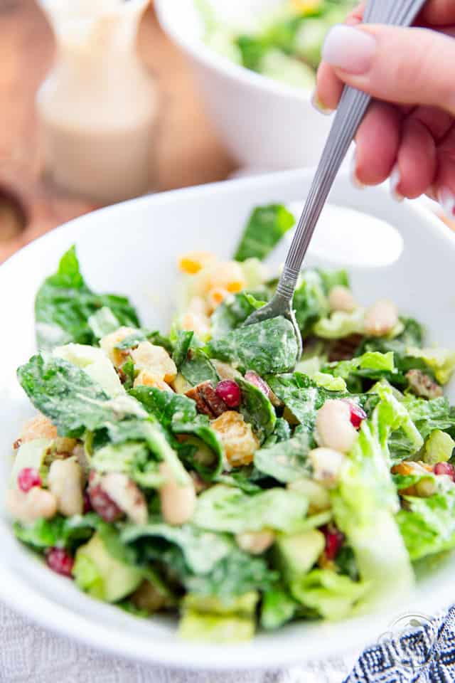 Loaded with nothing but good for you, wholesome ingredients, this White Bean Pomegranate Salad with Tangy Mustard Dressing is so delectable, you won't want to stop eating it!