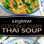 Bursting with all kinds of zesty exotic flavors, coconut sweetness and a bit of a spicy kick, this wholesome and comforting Thai Coconut Curry Soup tastes as heavenly as it is easy to prepare!