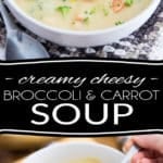 Made with nothing but wholesome ingredients, this Vegan Creamy Cheesy Broccoli and Carrot Soup is so filling and satisfying, so unbelievably thick and silky, you won't believe that it can actually be so crazy good for you!