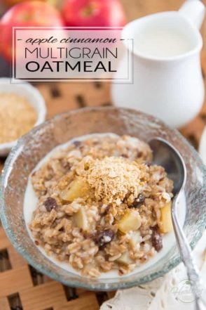 Kick your morning oatmeal up a notch by adding all kinds of delicious flavors, textures and wholesome ingredients to it! This Apple Cinnamon Multigrain Oatmeal not only tastes amazing, it also is satiating enough to provide all the energy needed to keep you feeling full until lunch.